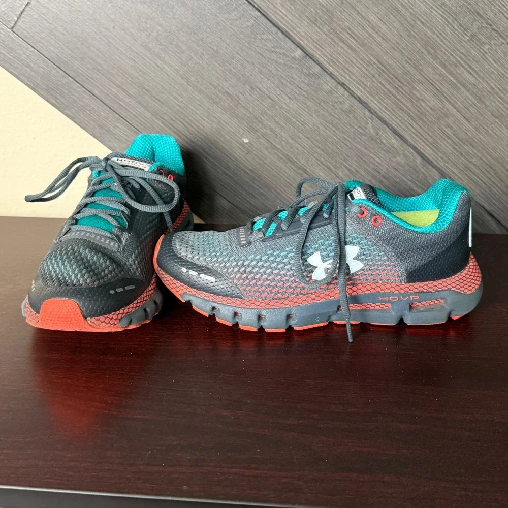 Under Armour HOVR Infinite Kids Running Shoes Gray Coral 6Y Athletic Unisex